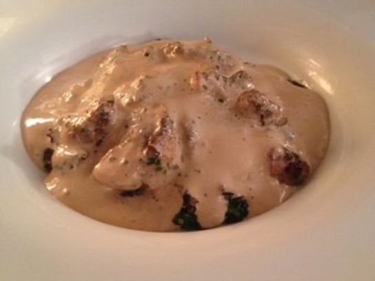 Fricassée de ris veau sauce morilles