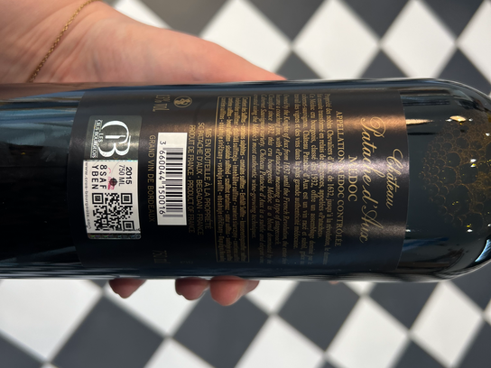 Château Patache d'aux rouge 2015  "Médoc" - AOP