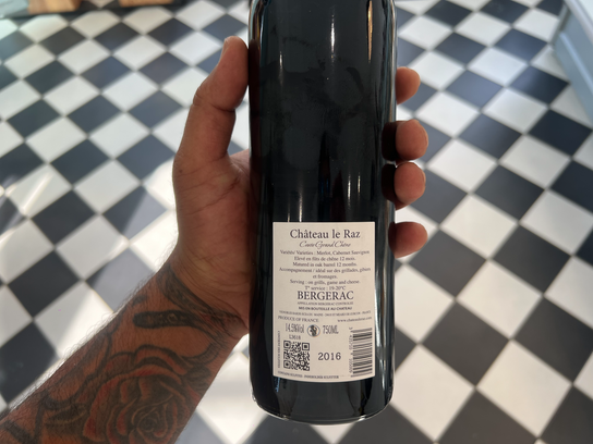 Château le raz , cuvée grand chêne, bergerac rouge