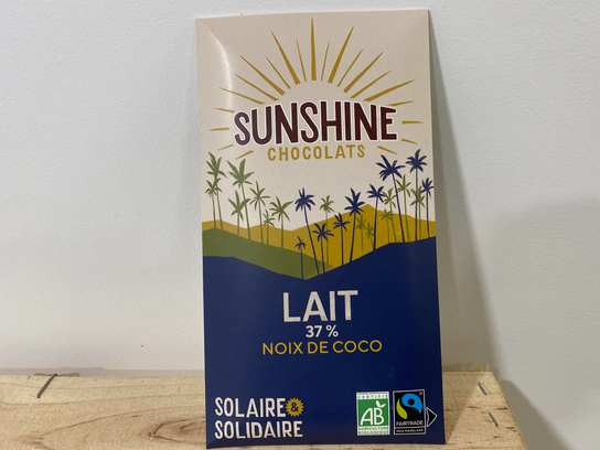 Chocolat lait noix 37% noix de coco bio 100g