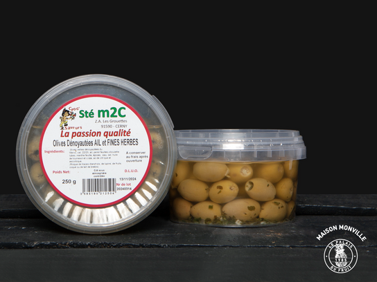 Olives Dénoyautées Ail et fines herbes