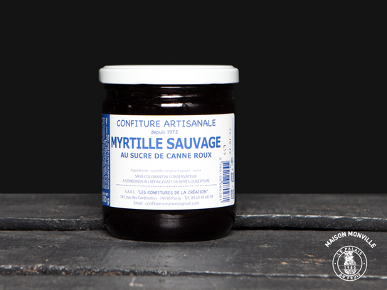 Confiture de myrtille sauvage au sucre de canne roux