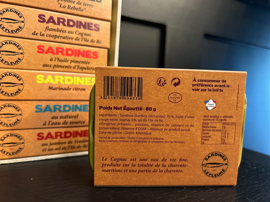 Sardines flamées au Cognac de la coopérative de l'île de Ré