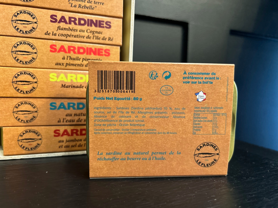 Sardines au naturel à l'eau de source