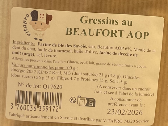 Gressins au Beaufort