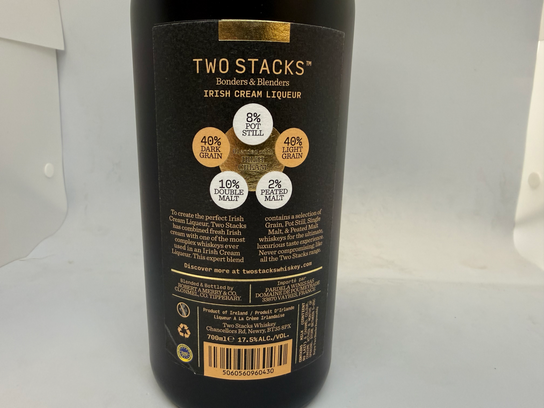 Two stacks double irish cream liqueur