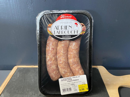 Saucisse de volaille nature