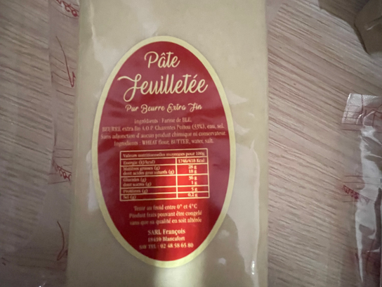 Pâte à tarte Feuilletée François