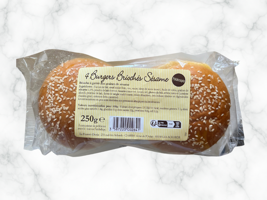4 Burgers briochés sésame