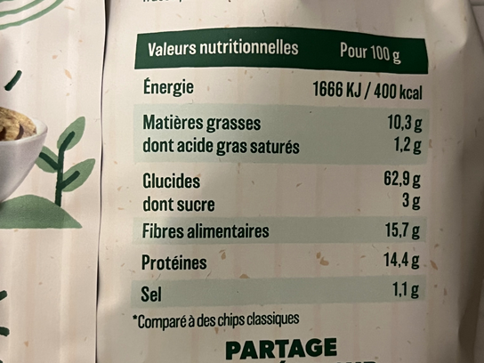 Chips lentilles pesto