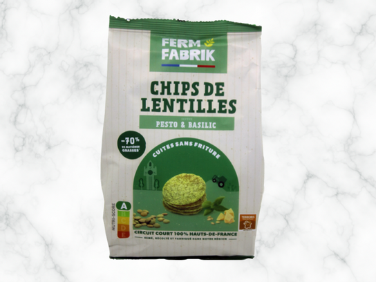 Chips lentilles pesto