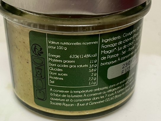 Tartinable courgette - chèvre