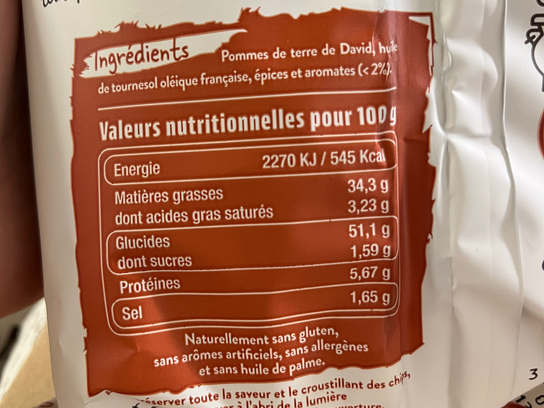 Chips en N'ord épices de ribs