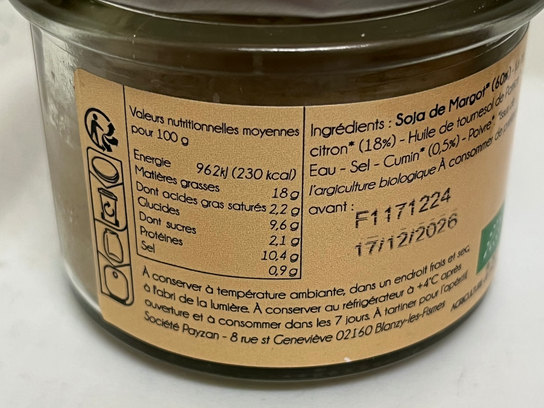 Tartinable houmous