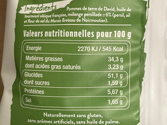 Chips en N'ord persillade