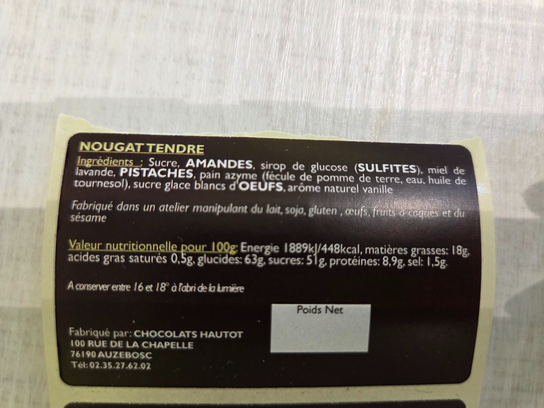 Nougats tendres