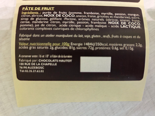 Pâtes de fruits - 100 g