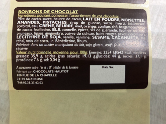 Ballotin chocolats assortis - 250 g