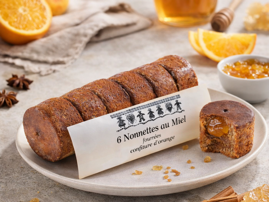 6 Nonnettes au miel fourrées à la confiture d'orange