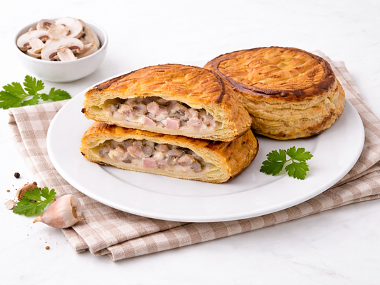 Feuilleté jambon et champignons