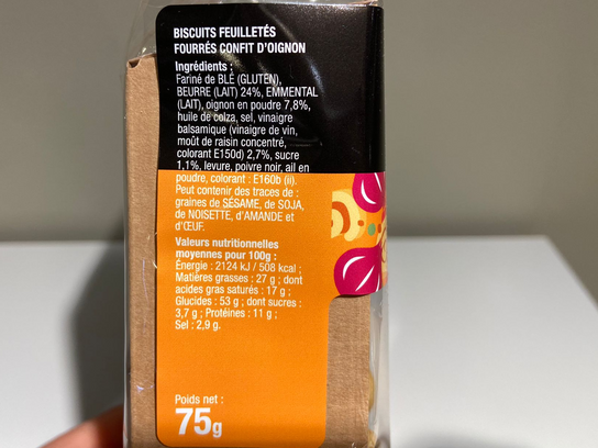 Escargots feuilletés pur beurre au confit d'oignon