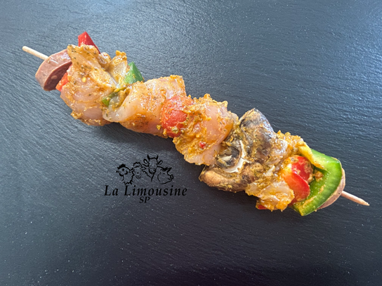 Brochette de dinde marinée