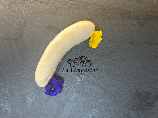 Boudin blanc au foie gras et pêches
