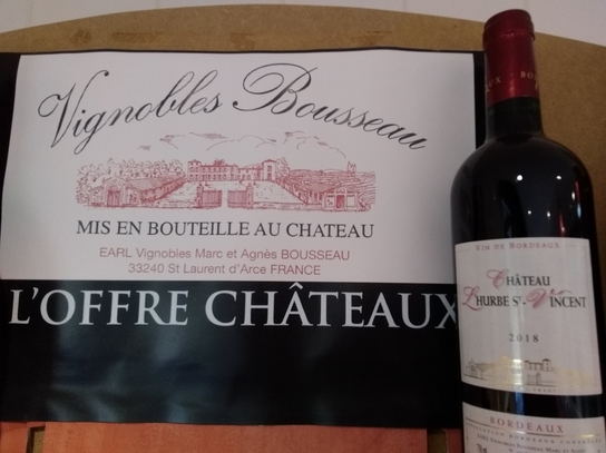 Vin Rouge 75cl Château de l'hurbe bordeaux 2017