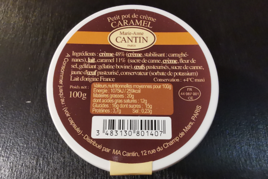 Petit pot de crème caramel