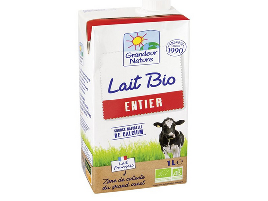 Lait entier bio