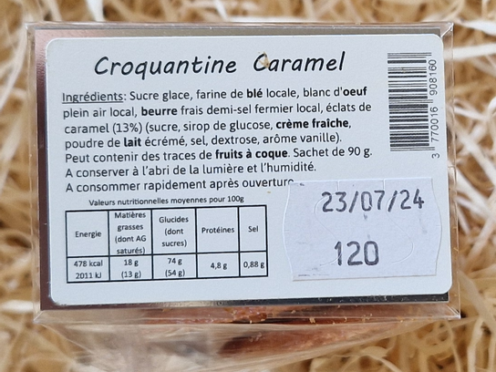 Biscuits Croquantine caramel
