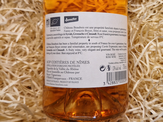 Vin Costières de Nîmes rosé "Château Beaubois" - Bio