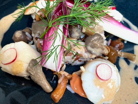 Nage de St Jacques sauce aux langoustines