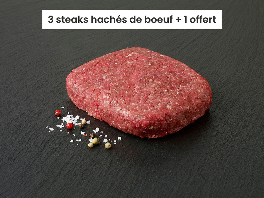 Steak haché de bœuf vendu par la boucherie