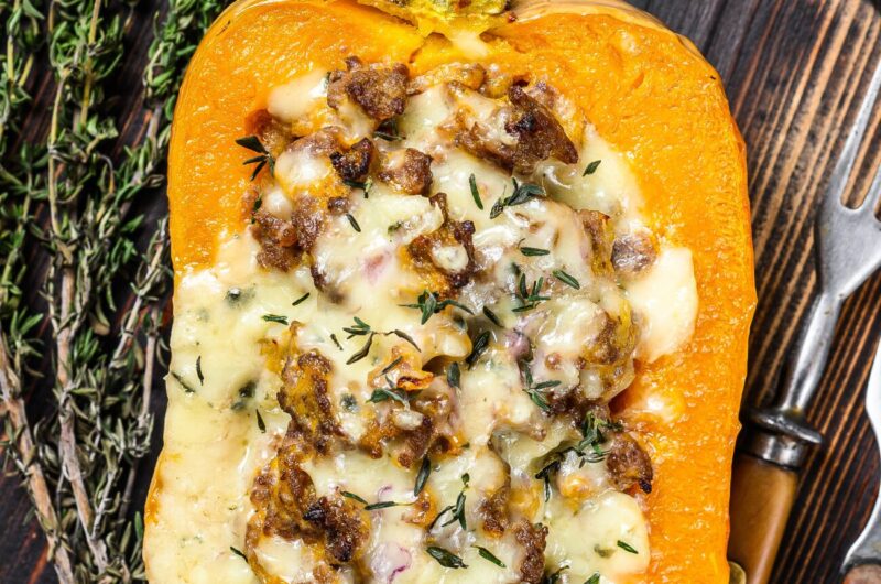 Butternut farcie au chèvre et miel