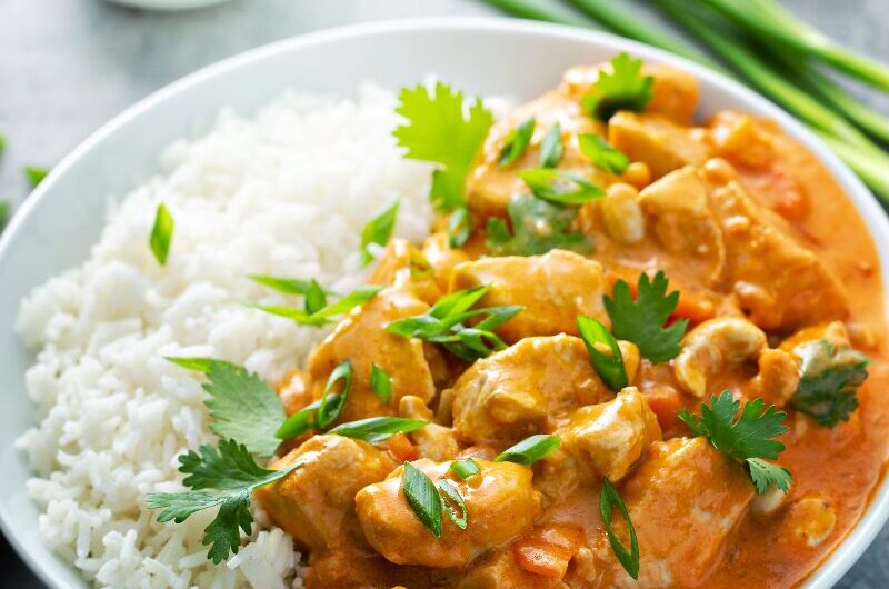 Riz, légumes & poulet curry coco