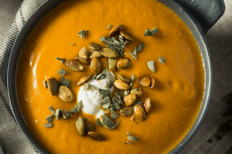 Velouté de brocoli et patate douce au curry