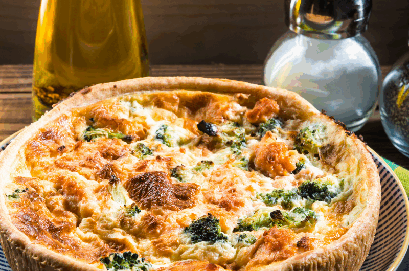 Quiche au saumon fumé et poireaux